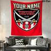 Custom Name Sheffield United FC Wall Tapestry Aesthetic Wall Hanging Printed Fabric Blanket Decorative Tapestries for Bedroom Living Room Home Decor