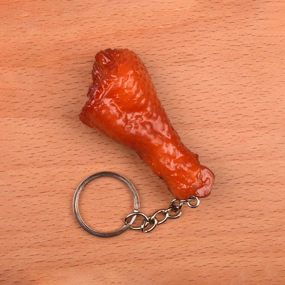 Wings Pork Belly Drumstick Fashion Jewelry Fast Food Key Ring Simulation Food Keychains Bag Pendant