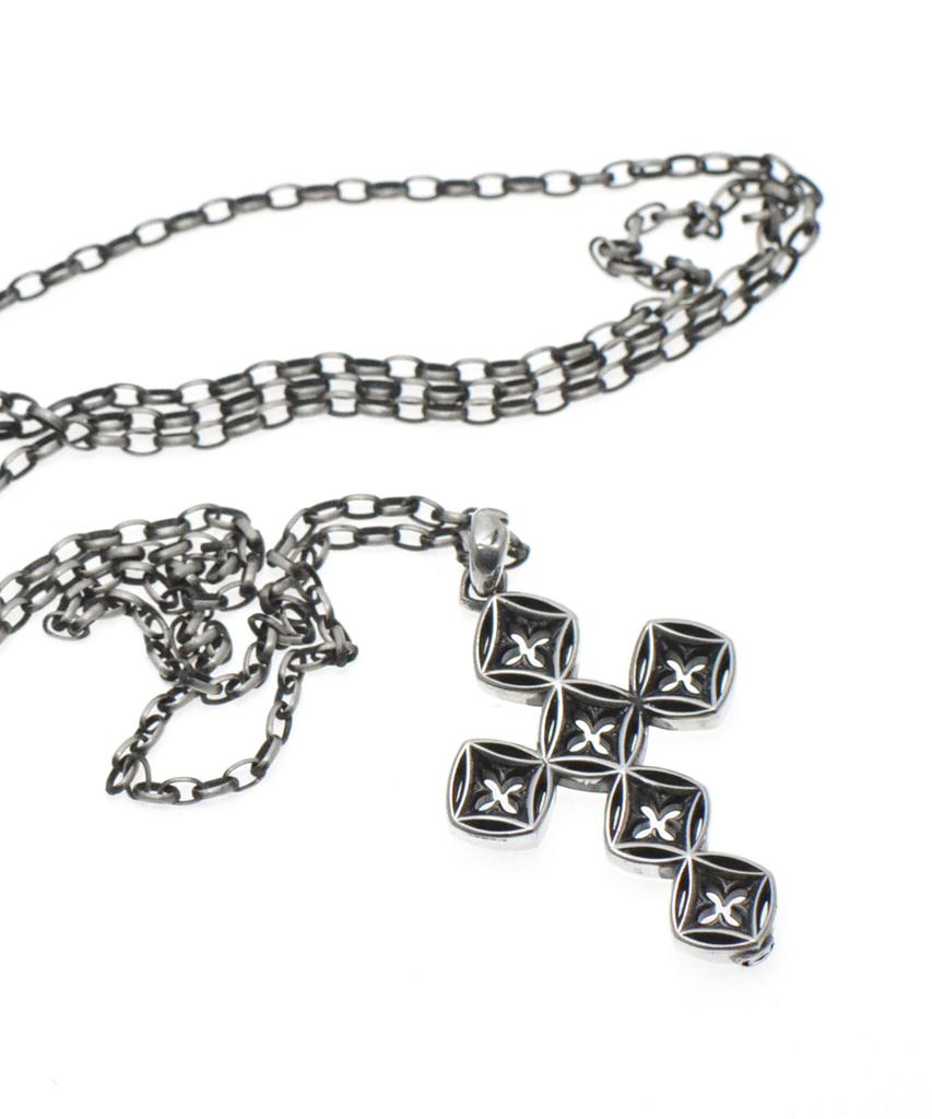 Vivus Ventana Cross Antique Silver Necklace