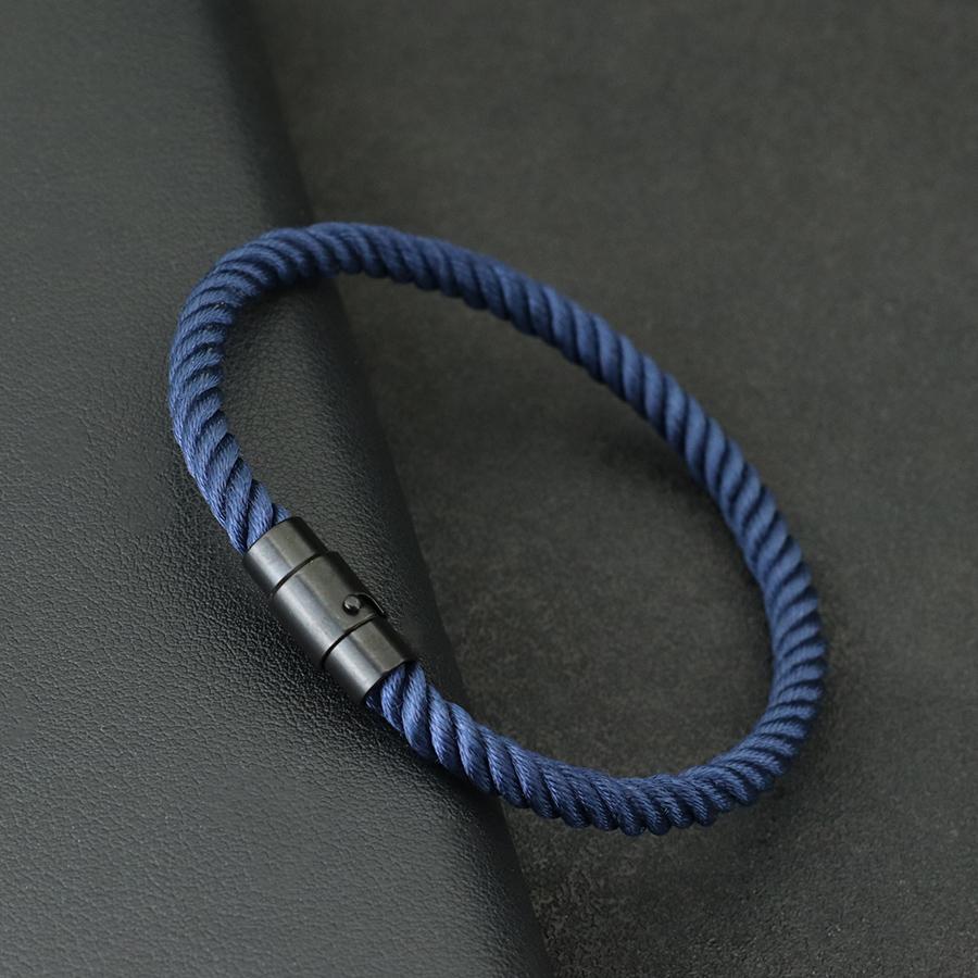 Simple Style Mens Bracelet Black Magnetic Buckle Paracord Braslet Bangle Ethnic Nautical Rope Braclet Leisure Pulseira Joias
