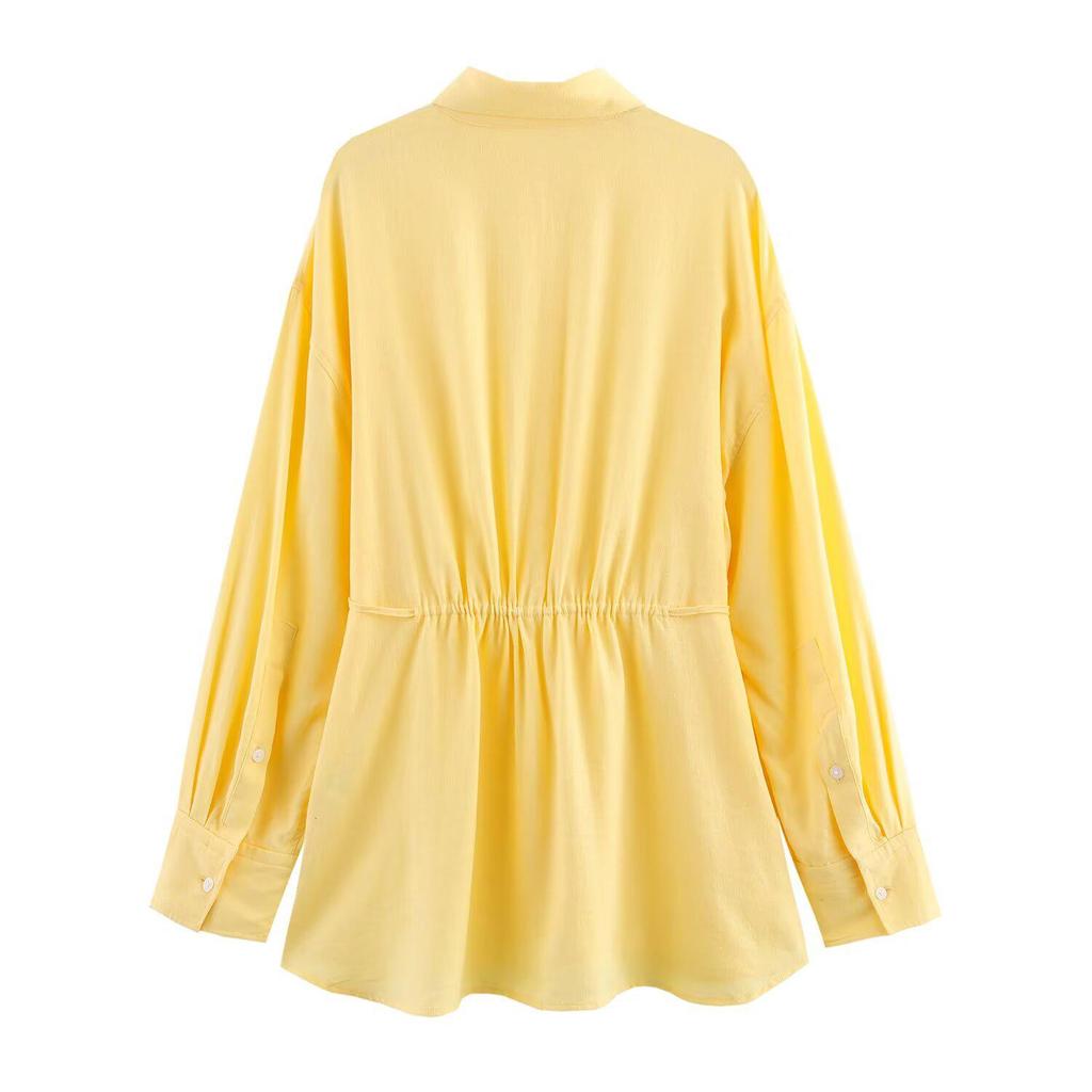 Spring/Summer 2025 Women's Slim Fit Belted Lapel Shirt