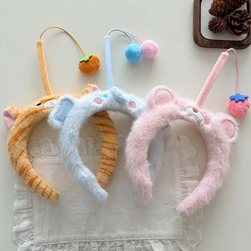 Panda Cat Fishing Plush Headband Hair Accessories Girls Cartoon Hairband for Gift