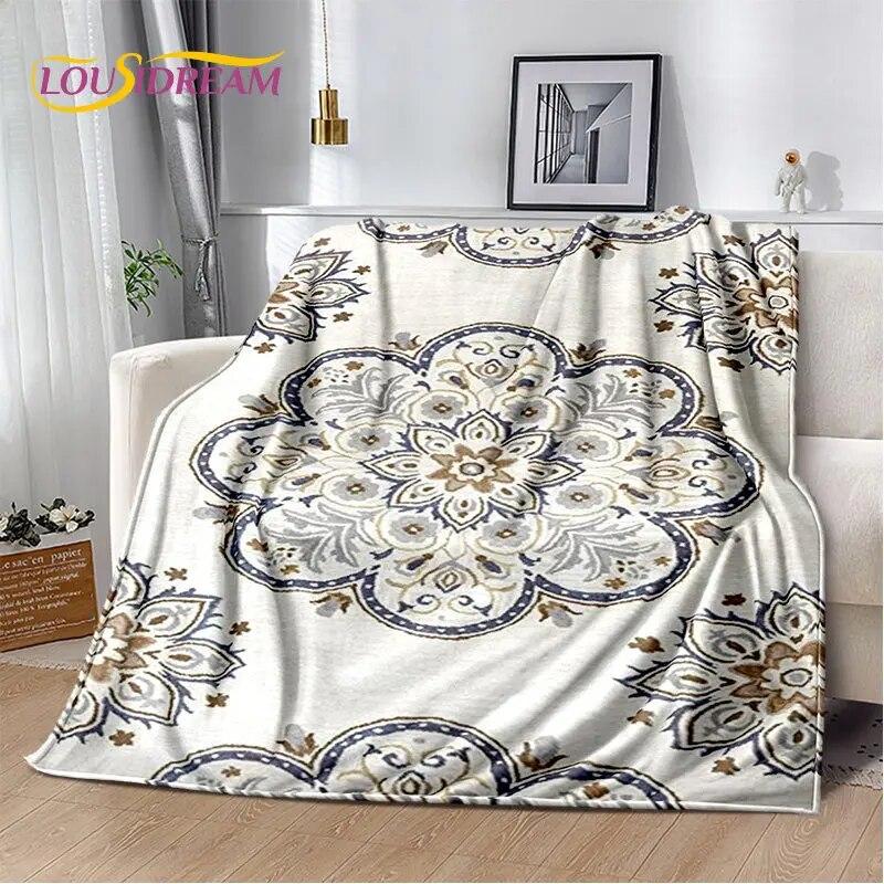 Nordic Bohemia Persia Series Soft Plush Blanket,Flannel Blanket Throw Blanket for Living Room Bedroom Bed Sofa Picnic Leisure