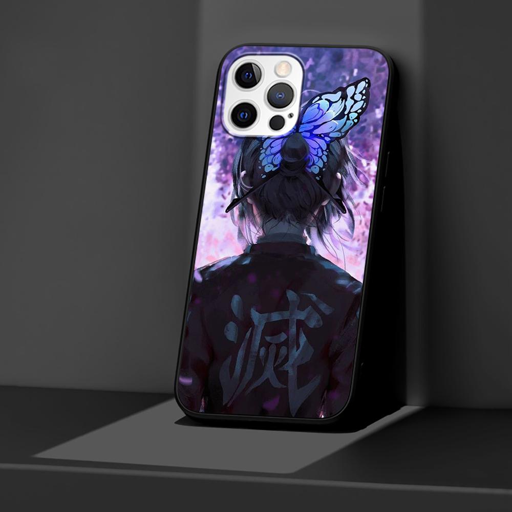 Чехол «Убийца демонов» для iPhone 14 11 13 Pro Max 12 Mini XR 7 8 Plus SE 2020 XS 6 6S + 5 5S, черный мягкий чехол-сумка для мобильного телефона