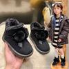 Winter New Children's Warm and Comfortable Soft-soled Hairball Snow Boots Cotton Shoes Medium and Small Children's Fashion Trend