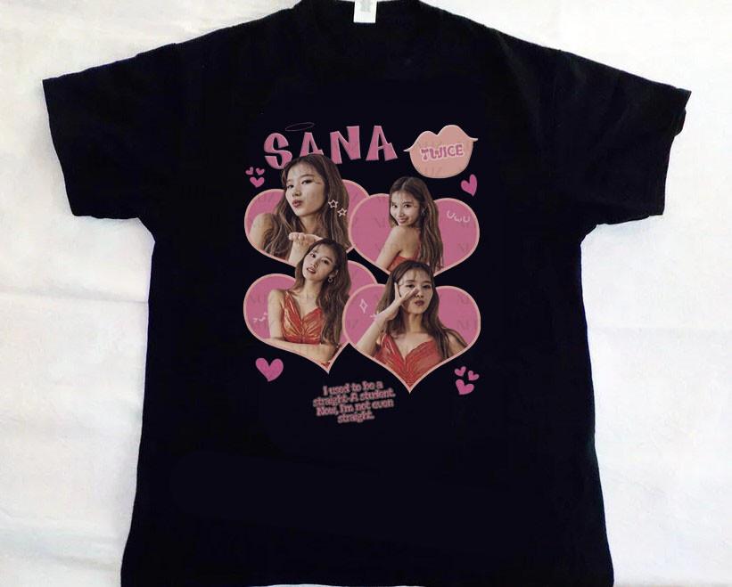 HOT TWICE Sana Shirt Hearts Kpop Kpop merch gift for Once Unisex T-Shirt