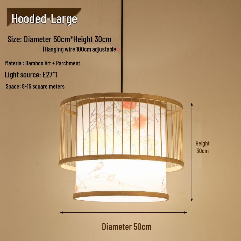 Retro Zen Bamboo Weaving Pendant Lamp for Restaurants & Teahouses