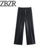 Za Autumn New Women Clothes 2025 Western Style Foreign Trade Fashion Leather Effect Loose Cut Pants 3581243
