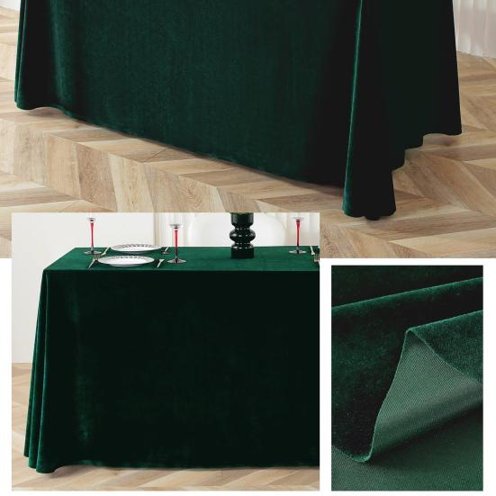 Tablecloth Oblong Shape Pure Color Easy Care Velvet Table Protection Banquets Party