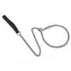 Chain Traction Rope 120cm Long Chrome-Plated Iron Alloy Chain Comfortable Foam Handle Optional Leash for MediumLarge
