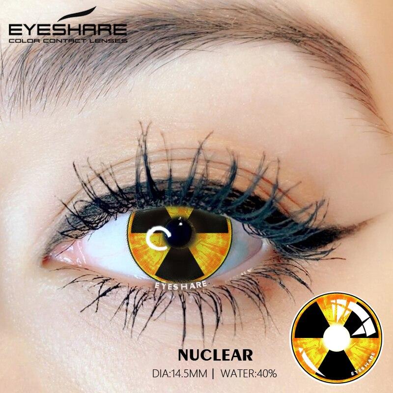 Eyeshare Цветные контактные линзы для глаз Косплей Цветные линзы Линзы для Хэллоуина Желтые контактные линзы Красные контакты Ежегодные косметические линзы для макияжа