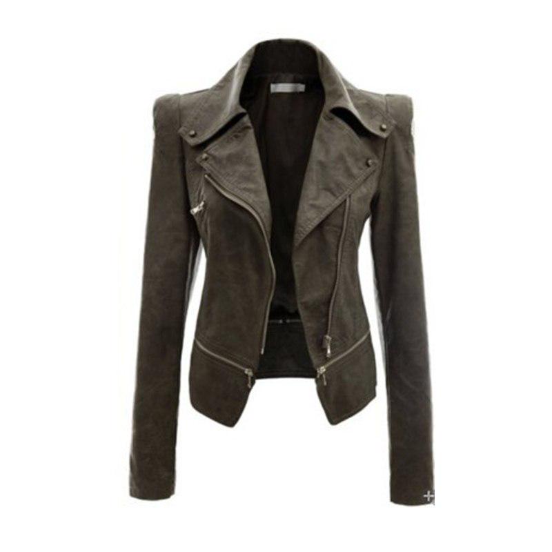 Модная женская замшевая мотоциклетная куртка, тонкое коричневое пальто из мягкой кожи с полной подкладкой