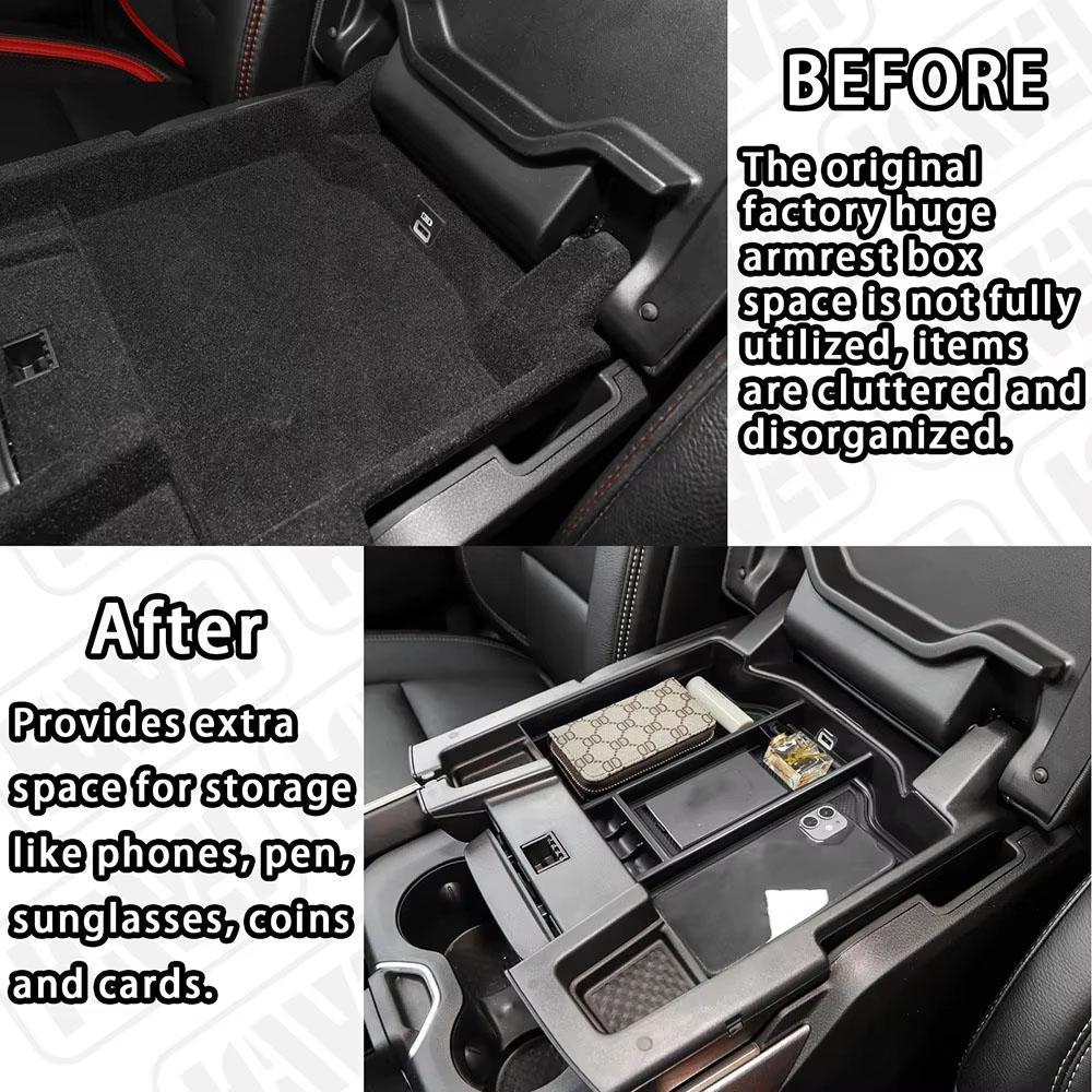 SJL4 Center Console Organizer for Dodge RAM 1500 2500 3500 2024 2023 2022 2021 2020 2019 Armrest Box Insert Tray Interior Accessories