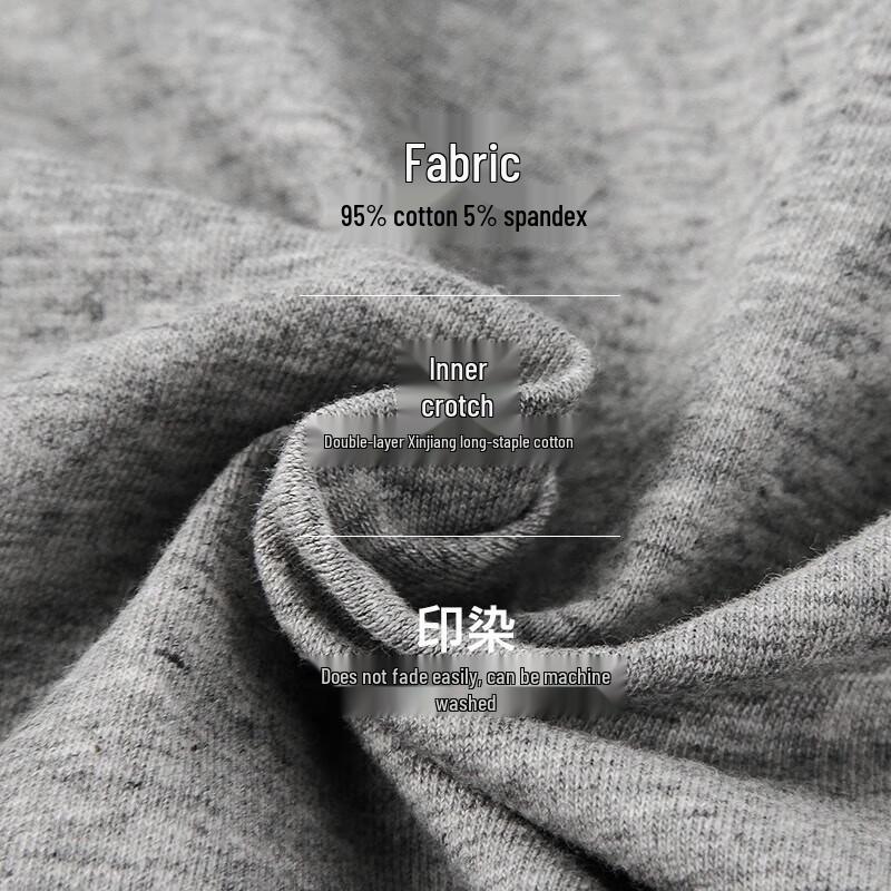 LANGSHA Мужские хлопковые боксеры-брифы с принтом