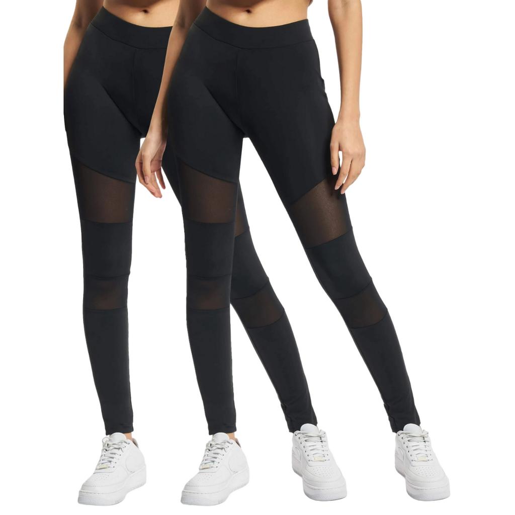 Urban Classics Womens/Ladies Technical Mesh Leggings (Pack of 2)