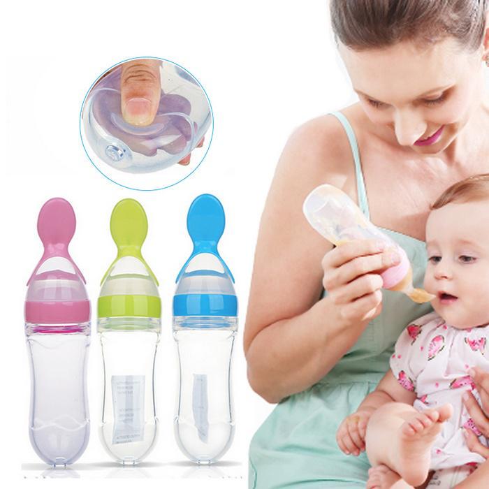 Бутылочка для кормления с насадкой ложкой
