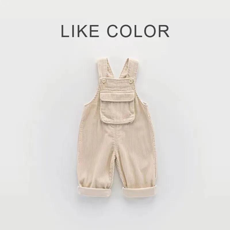 Spring Autumn Corduroy Baby Overalls Trousers Solid Colour Baby Overalls One-piece Children's Overalls Boys Girls Casual Pants