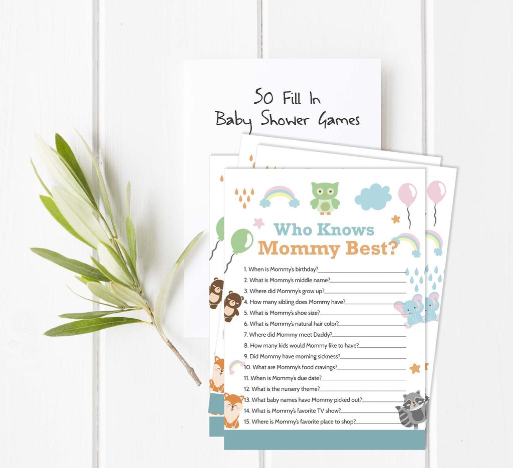 Inkdotpot Jungle Animals Baby Shower Game Set Of 50 BabyA AlphabetA ABCA Game Ita s A Boy Ita s A Girl Party