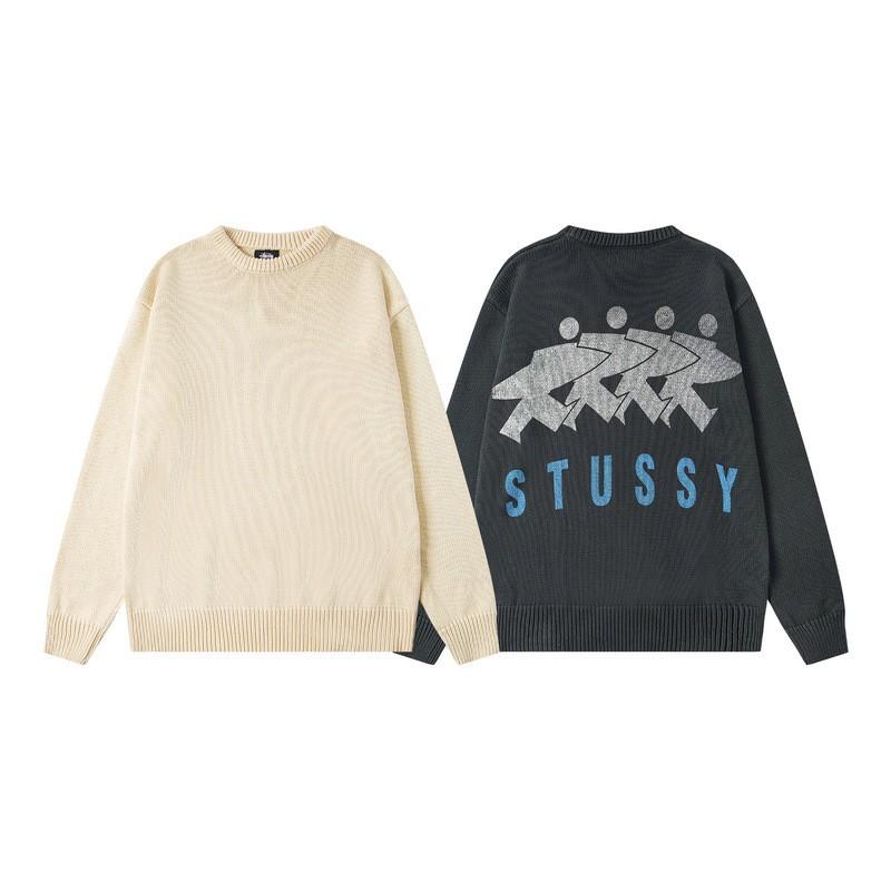 Premium Retro Knit Sweater Unisex Oversized Crewneck Wool Blend Pullover Casual Wear