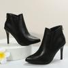 Sexy Women Boots Ankle PU Leather Zipper Booties High Heels Autumn Shoes Black Winter Boots Zapatos De Mujer Pointed Toe Botas