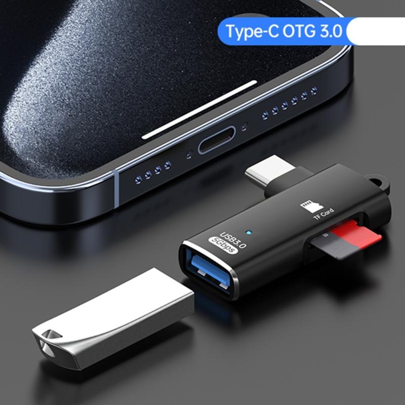 Алюминиевый USB Type-C Линк для передачи данных Маленький кард-ридер для карт памяти USB Быстрый процессор Для камеры Ноутбука Телефона Планшета И Компьютера