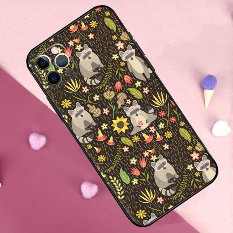 Cartoon Raccoon Kawaii Phone Case For IPhone 18 17 Pro Max 14 15 16 Plus 11 Pro Max 12 13 Mini 16e 17 Air Back Cover