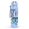 1PC Medical Nurse Tool Print Pattern 750ml Color Plastic Sports Water Bottle Leakproof Flip Straw Lid Suitable for Sports Office Home Use