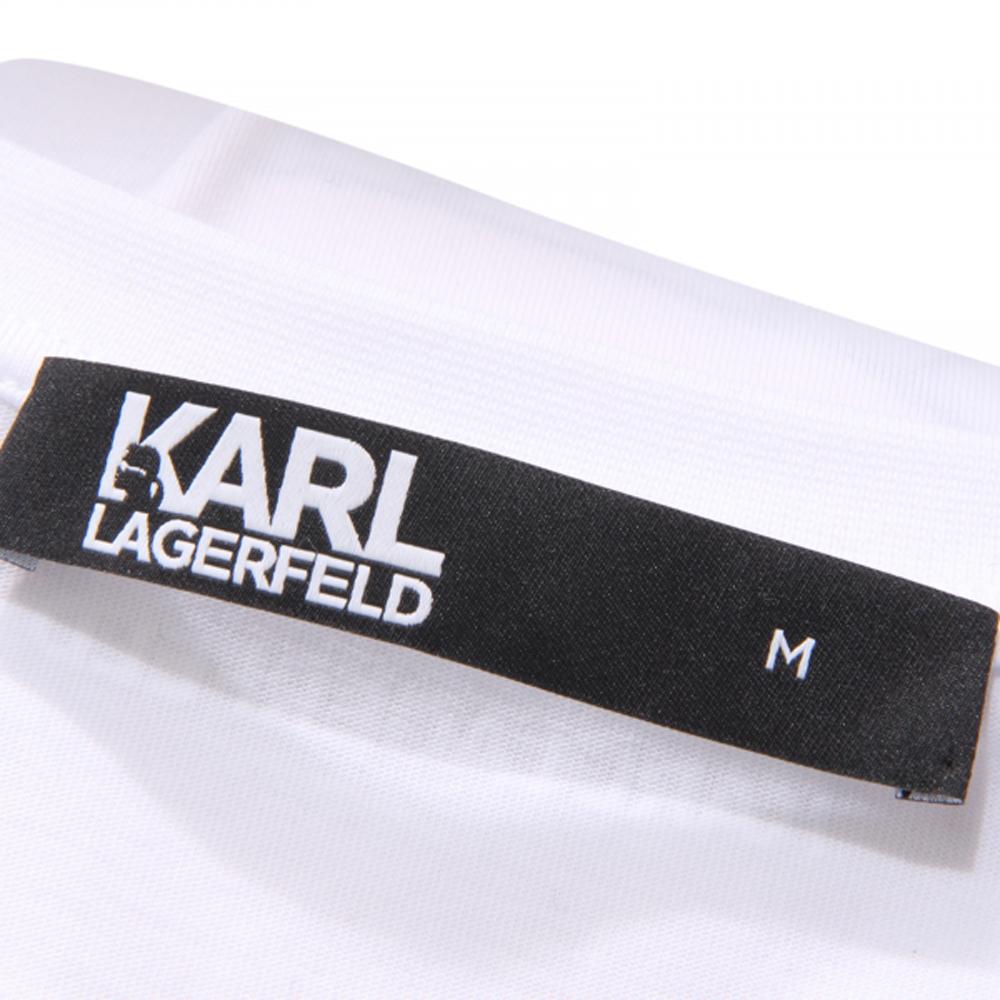 Karl Lagerfeld Мужская футболка с коротким рукавом и круглым вырезом, с принтом в виде мультяшного узора, Белый 75507053225010