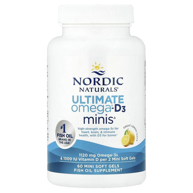 Ultimate Omega®-D3 Minis, Great Lemon, 60 Mini Soft Gels
