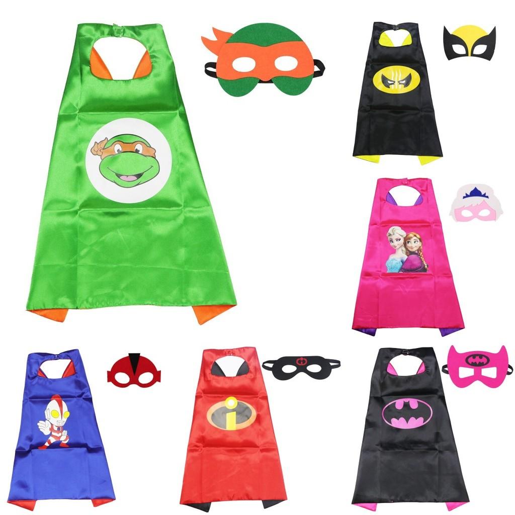 Vibrant Children's Superhero Capes With Eye Masks Including Iron Man Hulk And Flash For Imaginative Play
