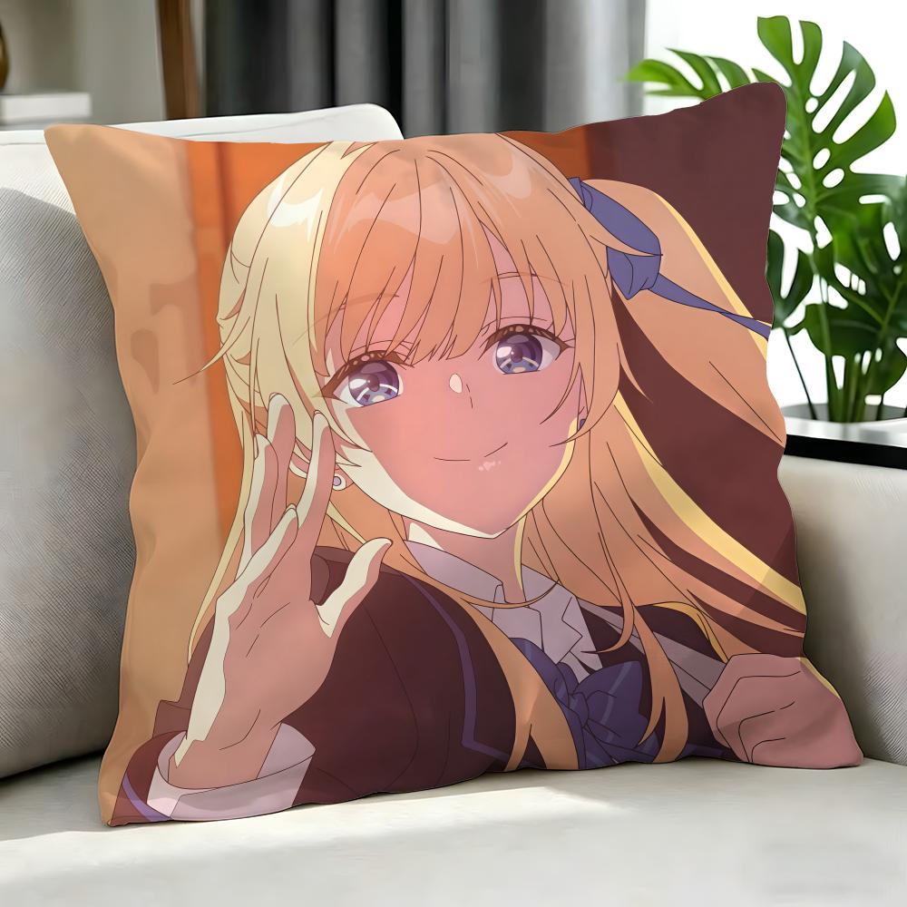 Anime Chitose Is In The Ramune Bottle Cushion Cover Cushion Cover Set 4Pcs 50X50 45X45 40X40 Pillowcase Decorative Sofa Home