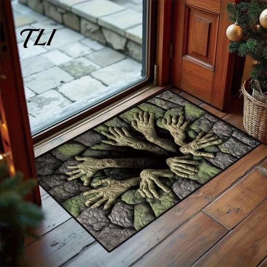 Soft Rectangular Living Room Carpets 3D Illusion Entrance Rug, Absorbent Non-Slip Floor Mat, Realistic Animal Non Slip Mats for Entryway