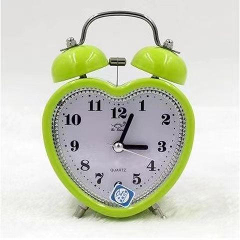 Special for students Metal bell alarm clock creative learning silent night light classic loud bedside cute clock