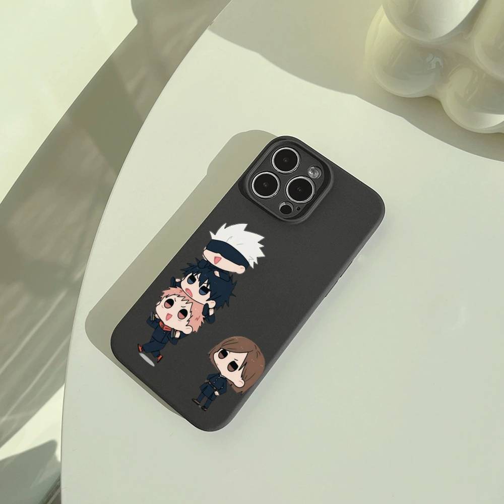 Популярные персонажи-J-Jujutsu K-aisen- Чехол для телефона для iPhone 17,16,15,14,13,12,11 Pro Max,16Plus,XS Мягкий черный чехол