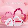 4 Pcs Wooden Heart Shape Table Signs Valentine's Day Red Pink Love Heart Tabletop Centerpiece