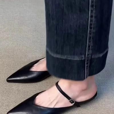 Модная женская обувь 2025 Горячая распродажа Женские тапочки с закрытым носком Модная уличная повседневная летняя Новая обувь с пряжкой-ремнем для женщин zapatos Mujer