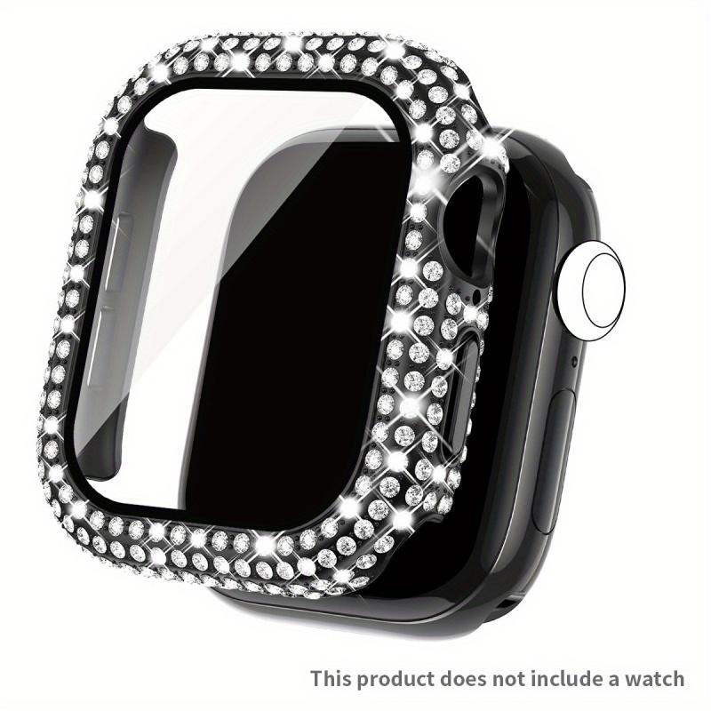 Чехол со стразами + Закаленное стекло для Apple Watch Series 11 10 9 8 7 SE, 46 42 45 41 44 40 38мм