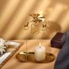 Gold Wedding Party Tealight Candlestick Rotating Candle Holder Spinning