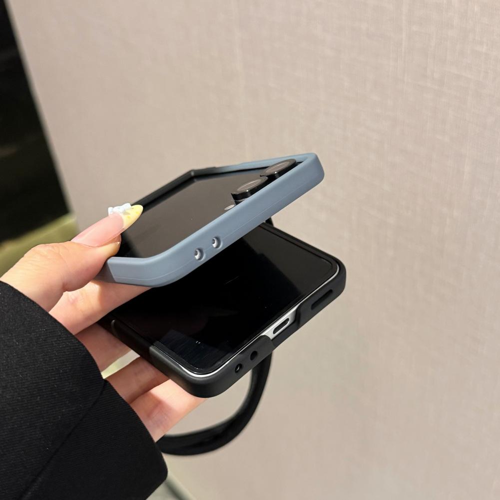 Двухцветный градиентный чехол-ремешок на запястье для Samsung Z Flip 8 flip7 FE Galaxy Z Flip 7 6 5 4 Кожаный защитный чехол для шарнира