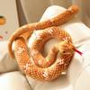 Simulation Snake Plush Toy Lifelike Giant Piebald Stuffed Long Brown Yellow Green Snakes Creative Decor Gift for Children