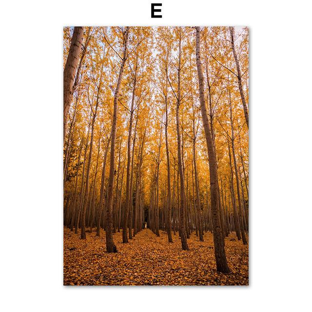 Холст с изображением кленового листа, картины для гостиной, безрамные настенные художественные принты, постеры с горным пейзажем, современный домашний декор без рамки