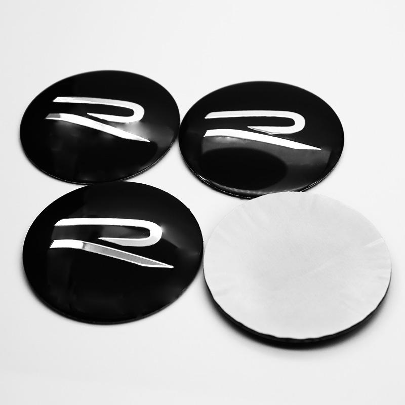 4 шт. 56 мм наклейки на крышку центрального колеса автомобиля, колпачок ступицы, автомобильные аксессуары для R Golf Motion GTI Polo Touran Octavia