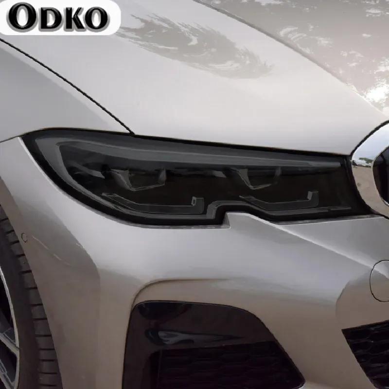 2 X For BMW 3 Series G20 G21 F30 F31 F34 Car Headlight Tint Black Protective Film Protection Transparent TPU Sticker Accessories