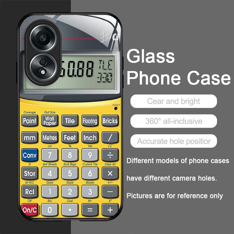 Забавный чехол для телефона из закаленного стекла с рисунком калькулятора для OPPO Realme 13 Pro Plus 12 11 10 9i C55 X7 GT Neo 2 3T Жесткий чехол