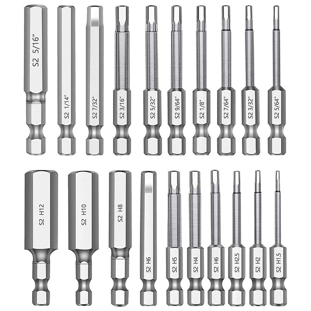 10/20Pcs 60mm Magnetic Screwdriver Extension Bit Tips Holder 1/4inch Hex Shank Kit Drill Bit Adapter Sleeve Tools for Nuts