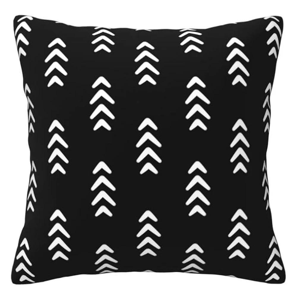 Geometric Black White Pattern Pillow Covers Pattern Cushion Cover Suitable For Sofa Bedroom Car Pillow Cover