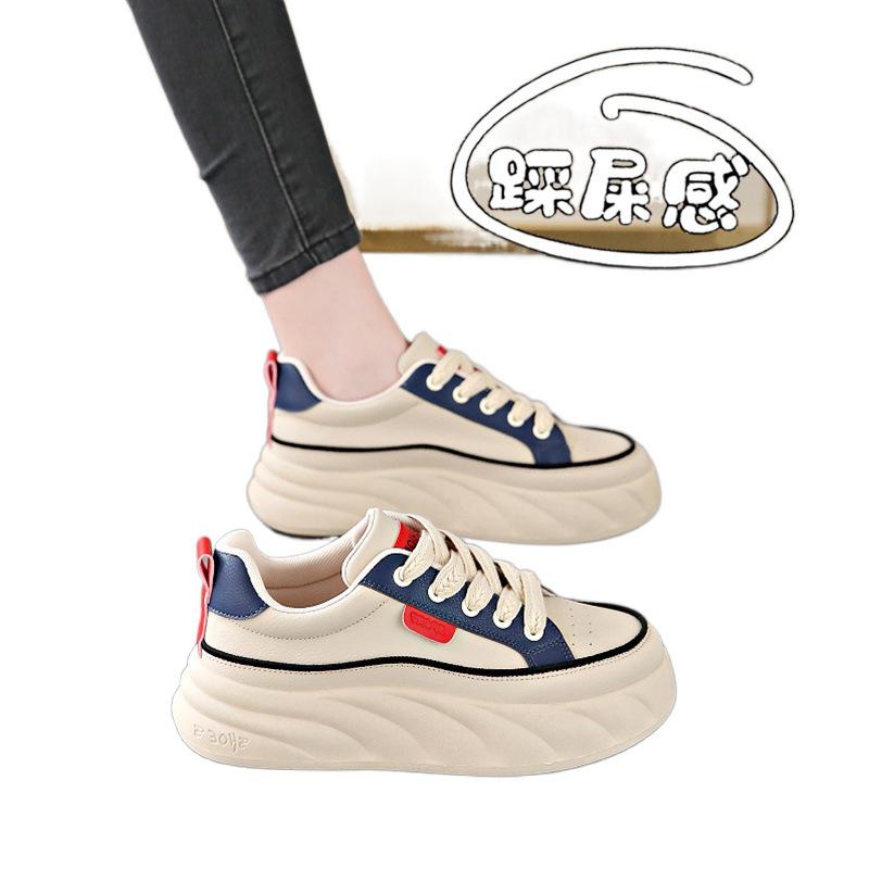 Board shoes new spring and autumn thick-soled muffin size soft-soled sports and leisure shoes