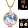 Custom Photo Necklace Circle Chain Personalized Medallion Memory Picture Pendant Solid Back Zircon Hip Hop Jewelry Free Engrave
