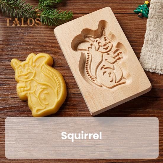 Деревянная 3D форма для печенья, животное, цветок, снежинка, Санта, пищевая антипригарная форма, можно мыть в посудомоечной машине, форма для шоколадного печенья, конфет, инструменты для выпечки, кухонные принадлежности