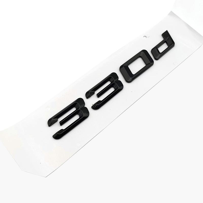 3D ABS Chrome Black Logo 330i 330d Emblem Letters Sticker Car Trunk Badge For E46 E90 E91 E92 G20 E30 F30 Car Accessories